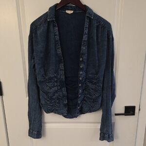 Pilcro Jean Like Button Down Shirt-Anthropologie-100% Cotton